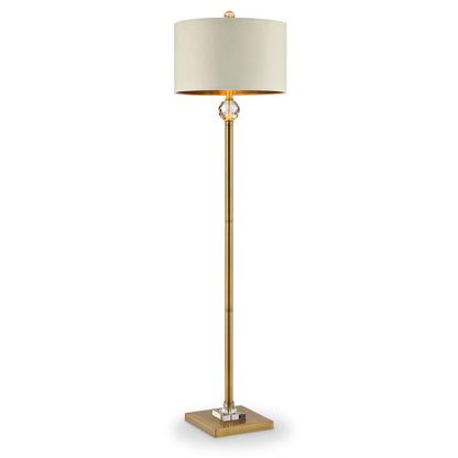 63.25" In Perspicio Solid Crystal Orb Gold Column Floor Lamp