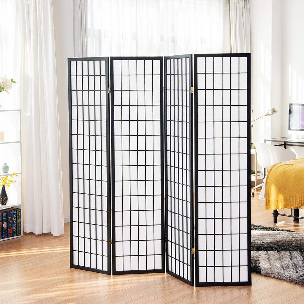 3-Panel Room Divider - Black