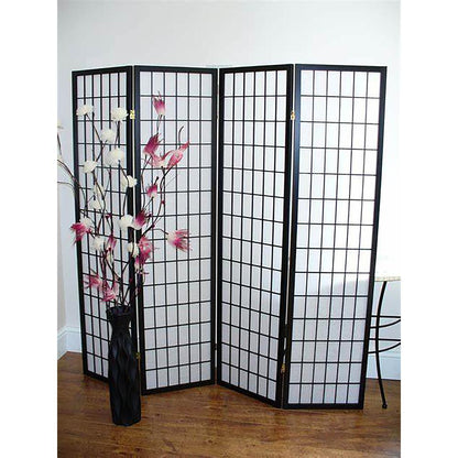 3-Panel Room Divider - Black