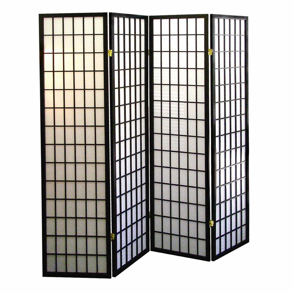 3-Panel Room Divider - Black