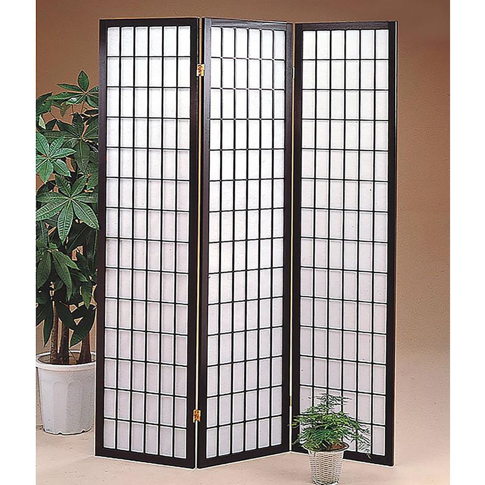 3-Panel Room Divider - Black
