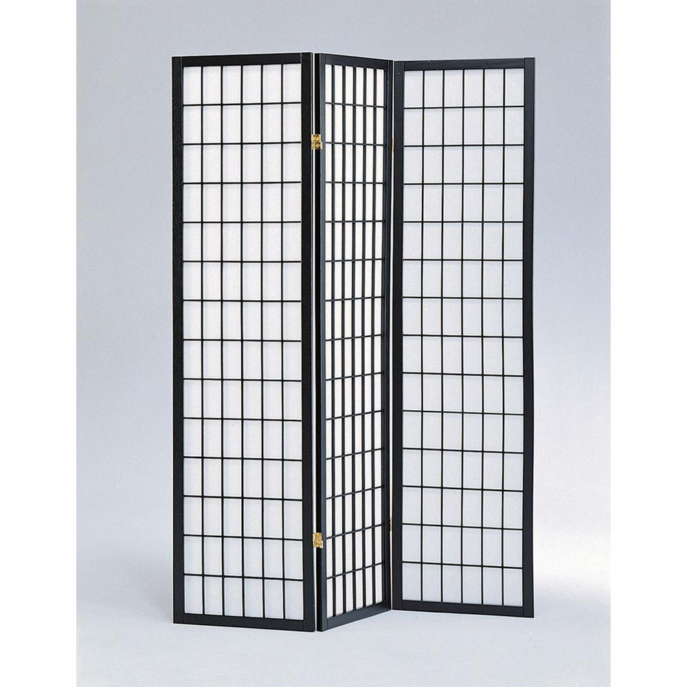 3-Panel Room Divider - Black