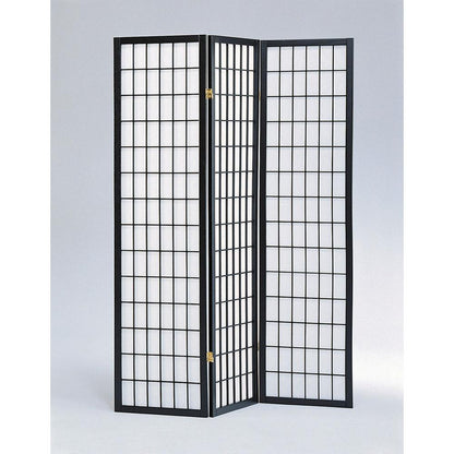 3-Panel Room Divider - Black