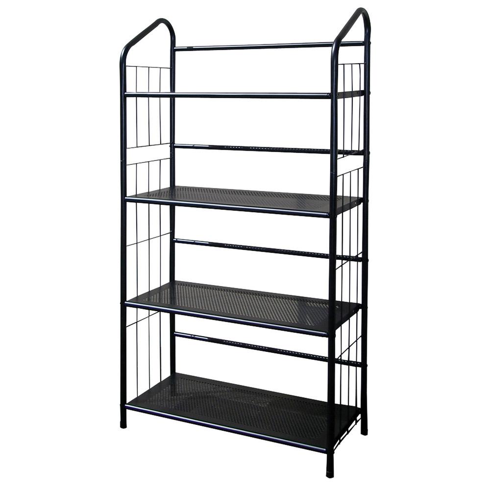 4 Tier Metal Book Shelf - Black