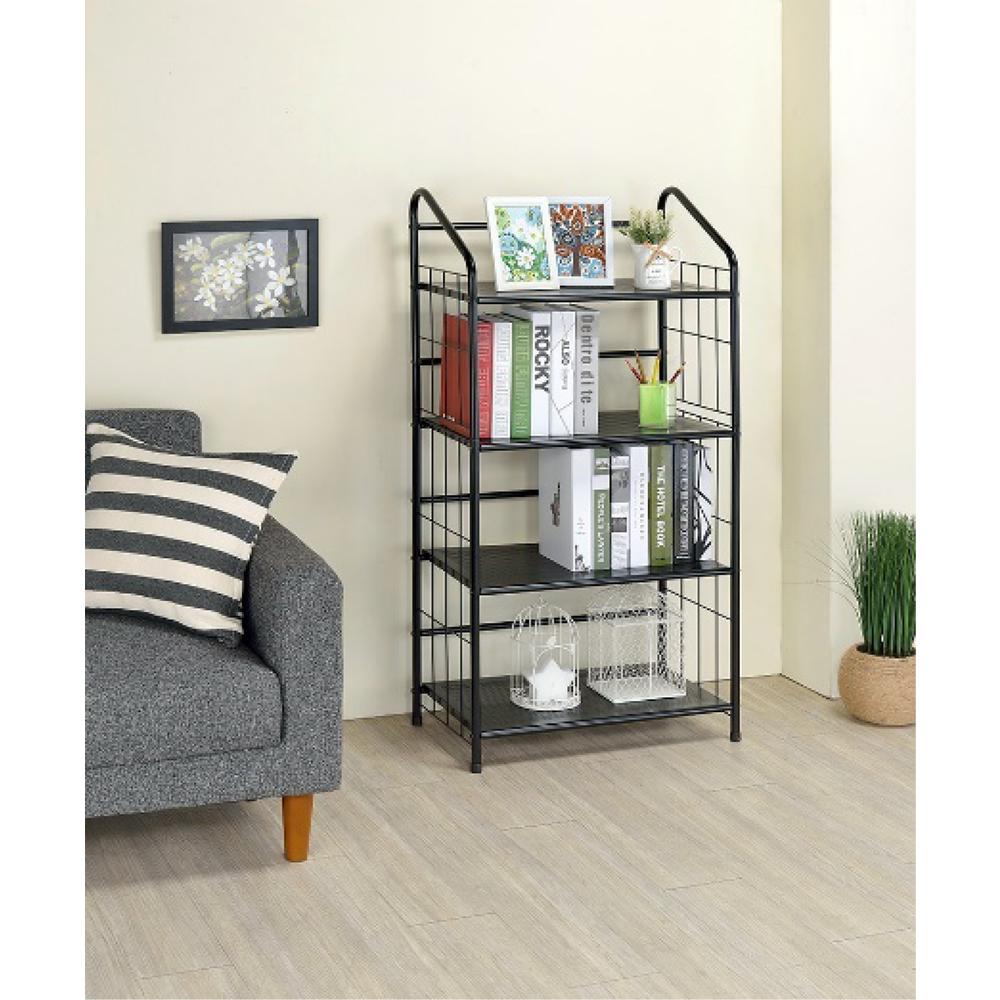 4 Tier Metal Book Shelf - Black