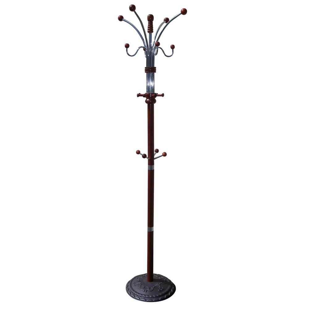 73 Cherry Metal/Wood Coat Rack