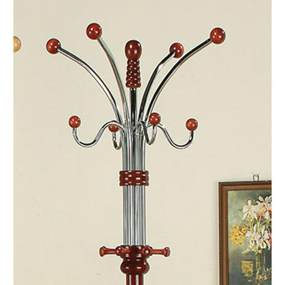 73 Cherry Metal/Wood Coat Rack