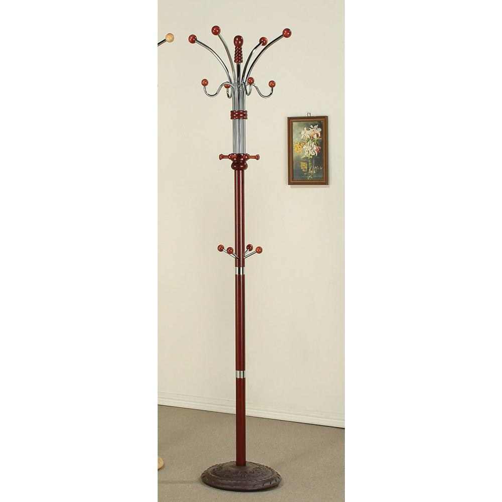 73 Cherry Metal/Wood Coat Rack