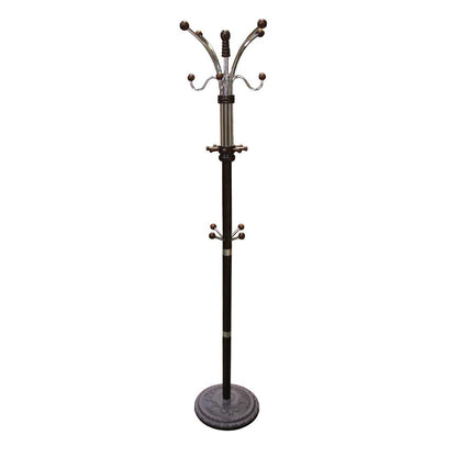 73" Espresso Metal/Wood Coat Rack