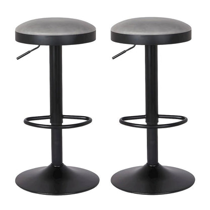 Faux Leather Swivel Bar Stool with Gas Lift, Backless, Set of 2