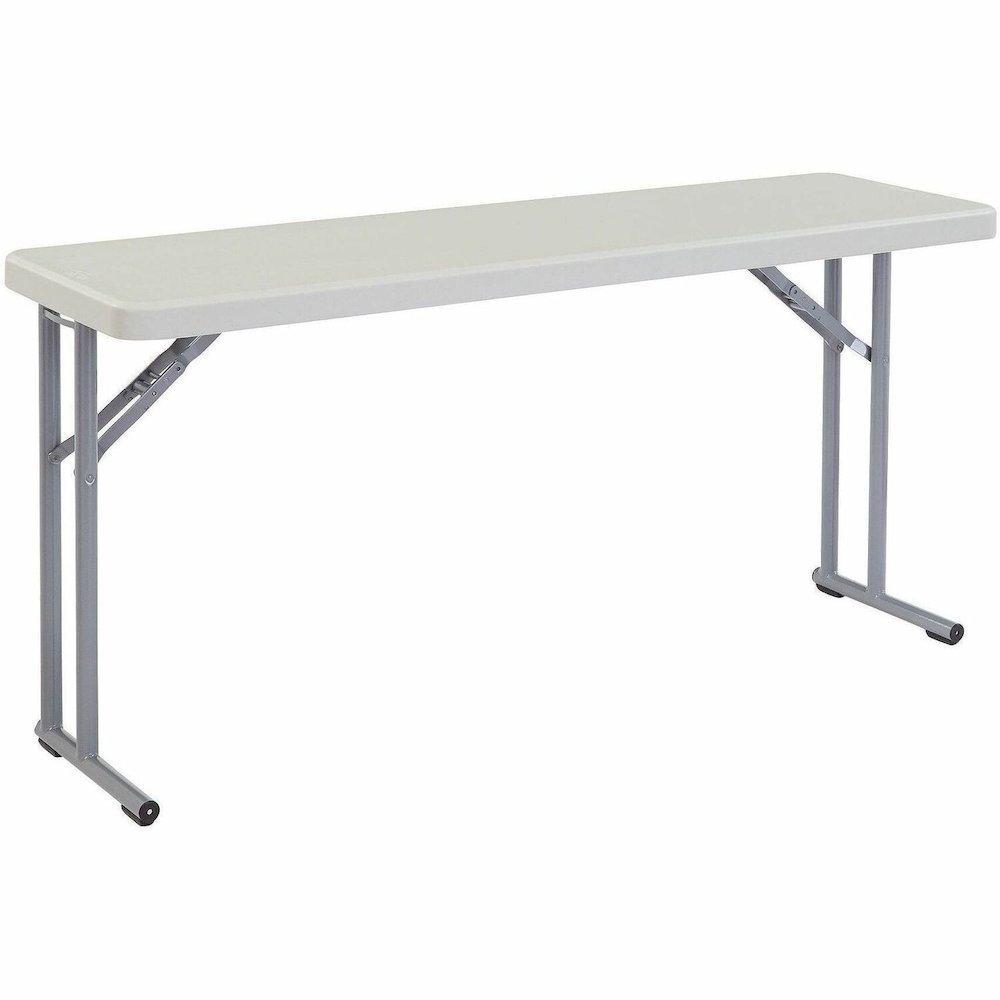 National Public Seating BT1800 Series Seminar Folding Tables - Speckled Gray, Textured Top - Gray Cantilever, Textured, Powder Coated Base - 700 lb Capacity - 60" Table Top Length x 18" Table Top Widt