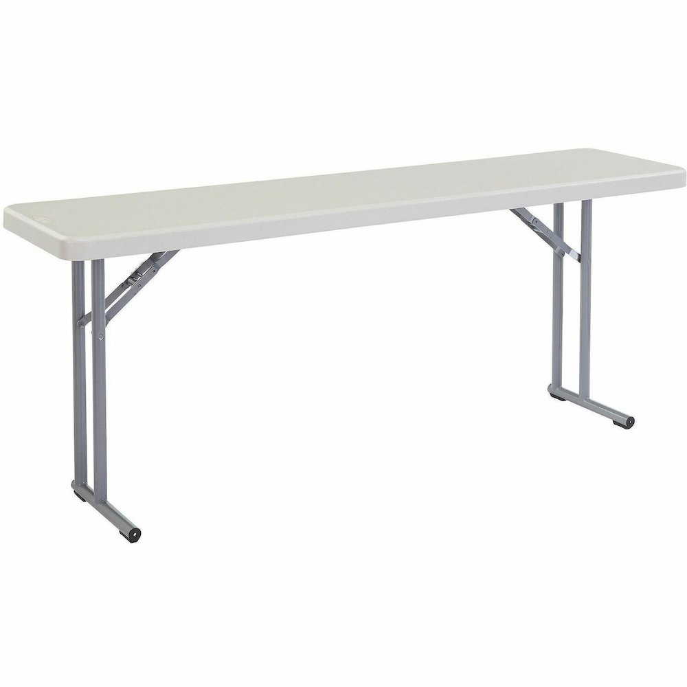 National Public Seating BT1800 Series Seminar Folding Tables - Speckled Gray, Textured Top - Gray Cantilever, Textured, Powder Coated Base - 700 lb Capacity - 72" Table Top Length x 18" Table Top Widt