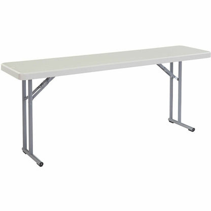 National Public Seating BT1800 Series Seminar Folding Tables - Speckled Gray, Textured Top - Gray Cantilever, Textured, Powder Coated Base - 700 lb Capacity - 72" Table Top Length x 18" Table Top Widt