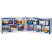 Jonti-Craft Rainbow Accents Fold-n-Lock Storage Shelf - 29.5" Height x 96" Width x 15" Depth - Lockable, Foldable - Blue - Hard Rubber - 1 Each