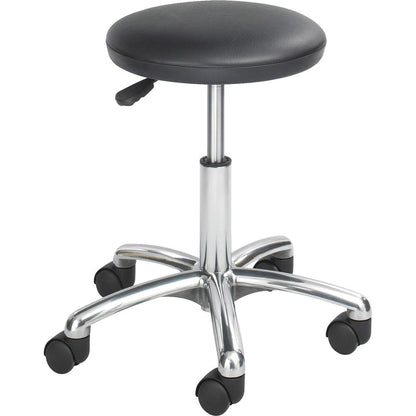 Safco Economy Height Adjustable Lab Stool - Black Seat Color - Vinyl Seat Material - 5-star Base - Black - 1 Each