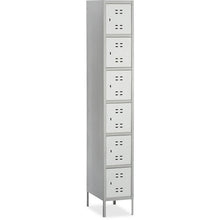 Safco Six-Tier Two-tone Box Locker with Legs - 18" Width x 12" Depth x 78" Height - Recessed Locking Handle - Gray - Steel - No