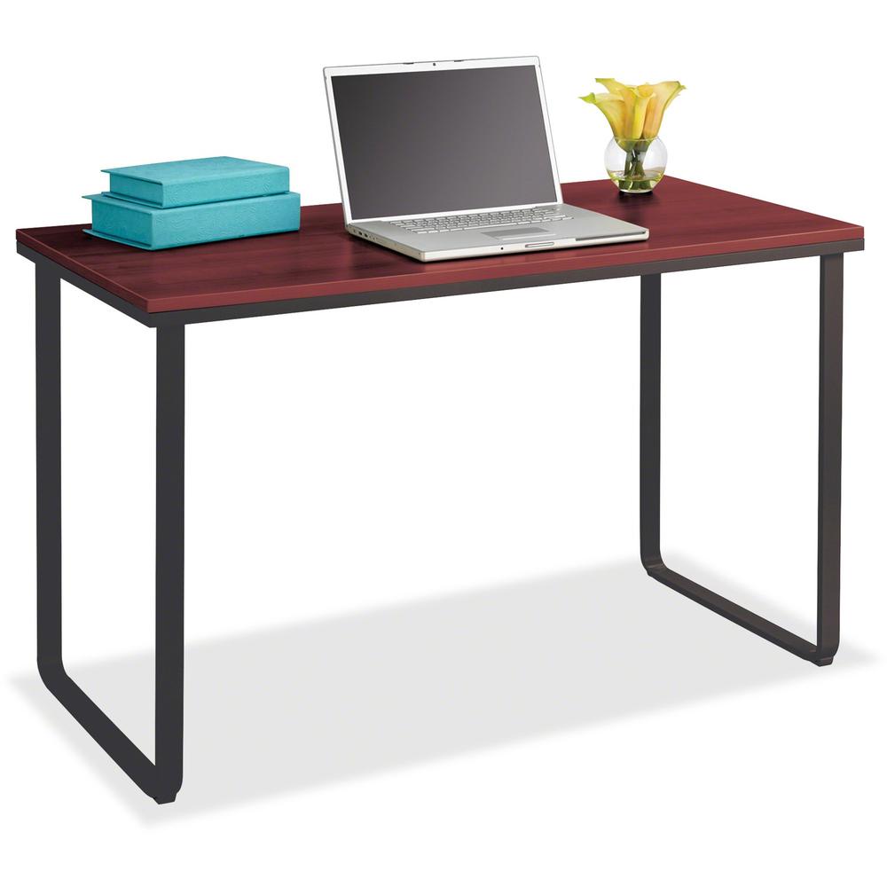 Safco Steel Workstation - Rectangle Top - U-shaped Base - 2 Legs - 150 lb Capacity - 47.25" Table Top Width x 24" Table Top Depth x 0.75" Table Top Thickness - Laptop - Assembly Required - Cherry, Bla