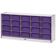 Jonti-Craft Rainbow Accents Cubbie Mobile Storage - 20 Compartment(s) - 29.5" Height x 24.5" Width x 15" Depth - Durable, Laminated - Purple - Hard Rubber - 1 Each