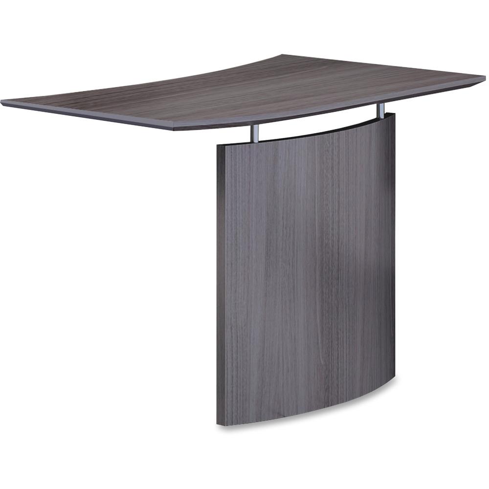 Mayline Left Hand Bridge - 29.5" Height x 24" Width x 48" Depth, 1" Thickness Work Surface - Beveled Edge - Material: Steel - Finish: Gray, Laminate, Silver - Stain Resistant, Water Resistant, Abrasio