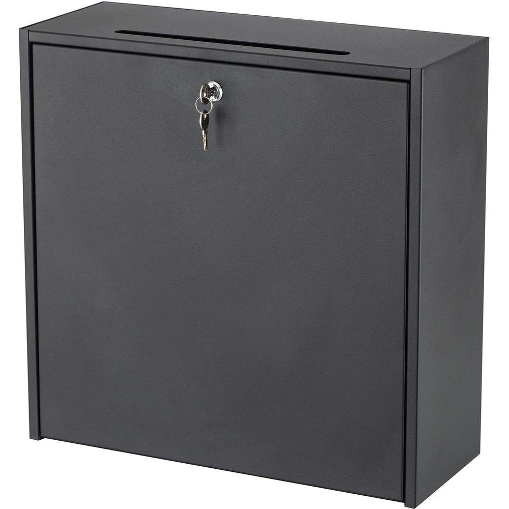 Safco Wall-mounted Inter-department Locking Mailbox - Internal Dimensions: 12" Height - External Dimensions: 18" Width x 7.2" Depth x 18" Height - Hinged Closure - Steel - Black - For Letter, Document