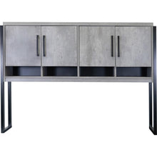 Mason Modern Wood Laminate Hutch With Wood Doors,Concrete Gray