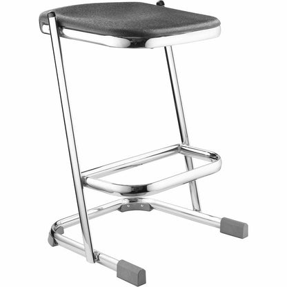 National Public Seating 6600 Series Elephant Z-Stool - Black Seat Color - Polypropylene Seat Material - Chrome Frame Color - Steel Frame Material - Sled, U-Style Base - Thermoplastic Polyurethane (TPU