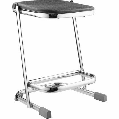 National Public Seating 6600 Series Elephant Z-Stool - Black Seat Color - Polypropylene Seat Material - Chrome Frame Color - Steel Frame Material - Sled, U-Style Base - Thermoplastic Polyurethane (TPU