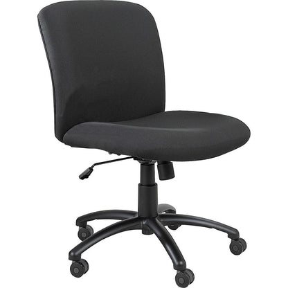 Safco Big & Tall Executive Mid-Back Chair - Black Seat Color - Foam, Polyester Seat Material - Black Frame Color - 5-star Base - Black - 1 Each