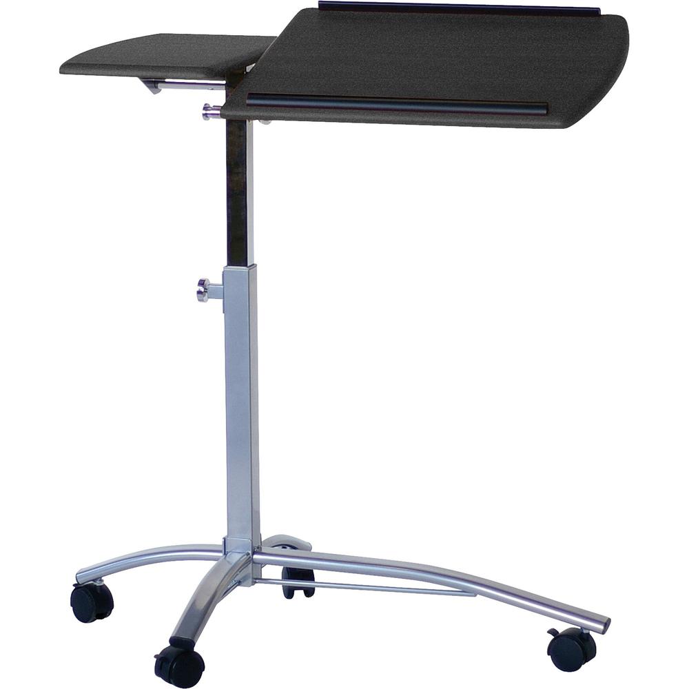 Mayline 950 Laptop Caddy - Rectangle Top - Adjustable Height - 27" to 38" Adjustment - 15" Table Top Length x 29.50" Table Top Width - Assembly Required - Charcoal Black - Steel Frame Material - 1 Eac
