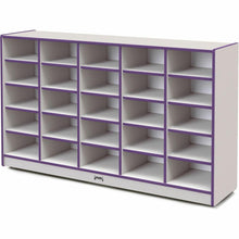 Jonti-Craft Rainbow Accents Cubbie Mobile Storage - 25 Compartment(s) - 35.5" Height x 60" Width x 15" Depth - Durable, Laminated - Purple - Hard Rubber - 1 Each