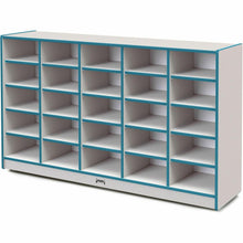 Jonti-Craft Rainbow Accents Cubbie Mobile Storage - 25 Compartment(s) - 35.5" Height x 60" Width x 15" Depth - Durable, Laminated - Teal - Hard Rubber - 1 Each