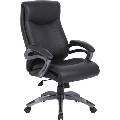 Boss B8661 Executive Chair - Black Seat Color - LeatherPlus Seat Material - Gray Back Color - Leather Back Material - Black, Gray Frame Color - Nylon Frame Material - 5-star Base - 1 Each