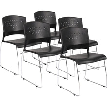 Boss Black Stack Chair With Chrome Frame 5 Pcs Pack - Black Seat Color - Polypropylene Seat Material - Black Back Color - Polypropylene Back Material - Chrome Frame Material - Sled Base - 5 / Carton