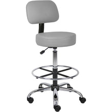 Boss B16245-GY Drafting Stool - Gray Seat Color - Vinyl, Foam Seat Material - Gray Back Color - Vinyl, Plush Back Material - 5-star Base - 1 Each