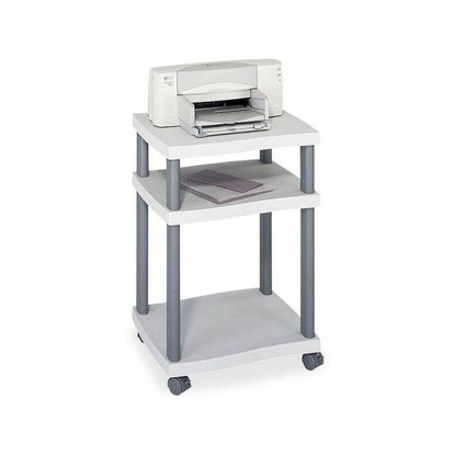 Safco Economy Desk Side Printer/Fax Stand - 100 lb Load Capacity - 2 x Shelf(ves) - 29.25" Height x 20" Width x 17.50" Depth - Floor - Plastic - Light Gray - Durable