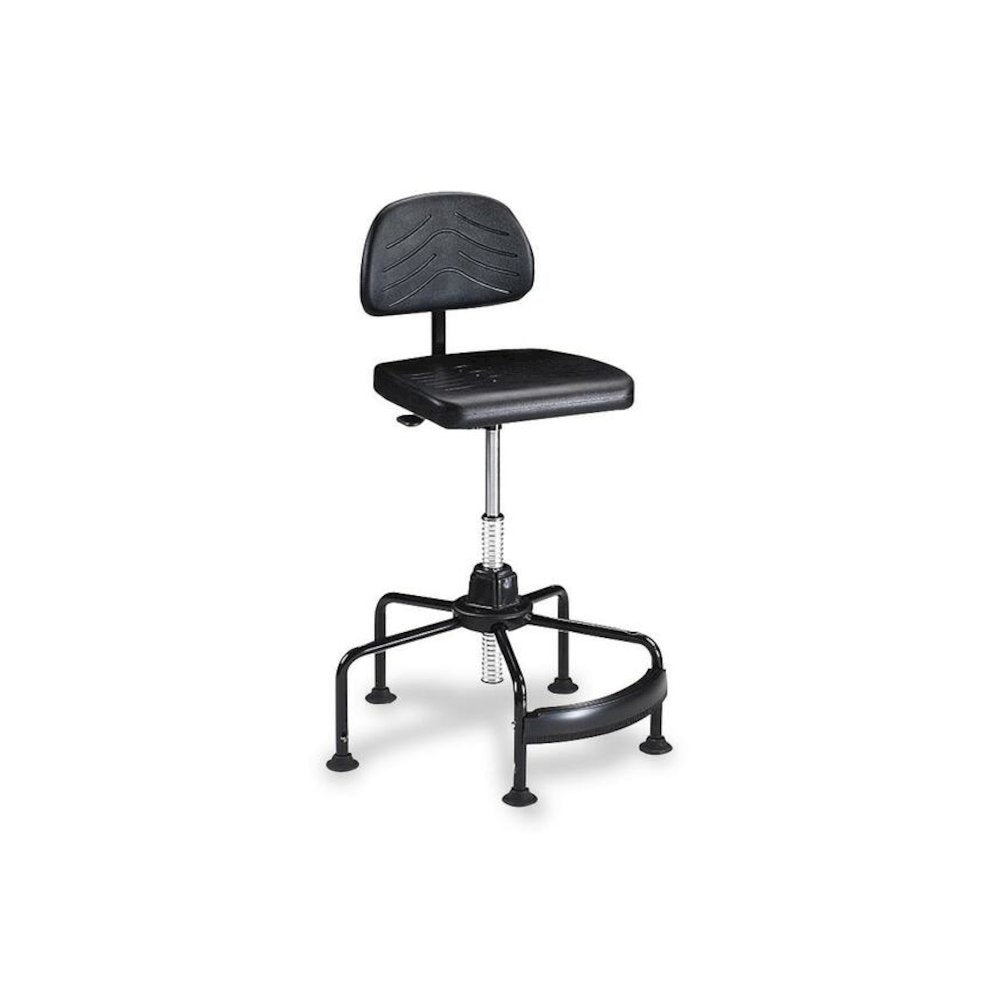 Safco TaskMaster Economy Industrial Chair - Black Seat Color - Polyurethane Seat Material - Black - 1 Each