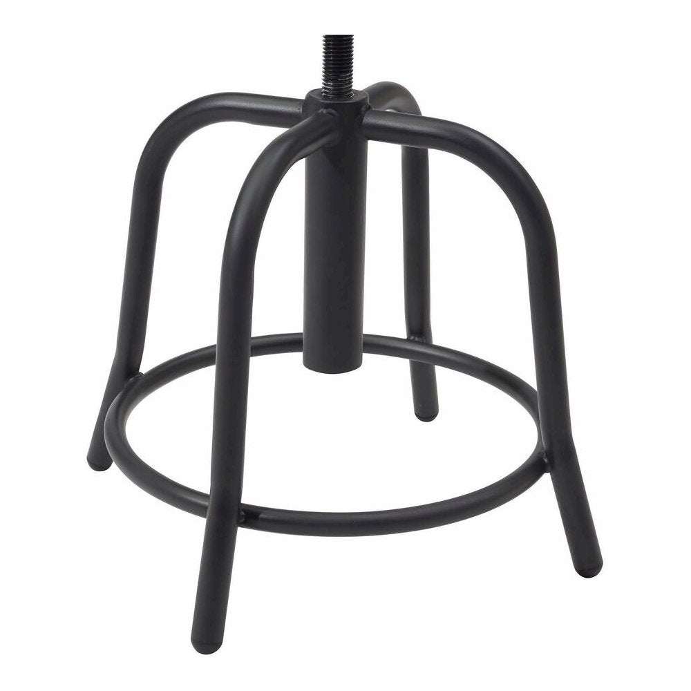 National Public Seating 6800 Series Stools - Solid Hardwood Seat Material - Black Frame Color - Steel Frame Material - Curved Leg Base - Wood, Black - 1 Each