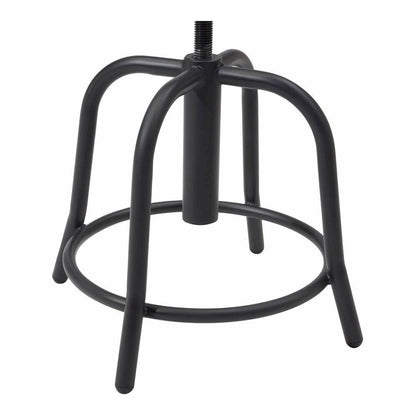National Public Seating 6800 Series Stools - Solid Hardwood Seat Material - Black Frame Color - Steel Frame Material - Curved Leg Base - Wood, Black - 1 Each