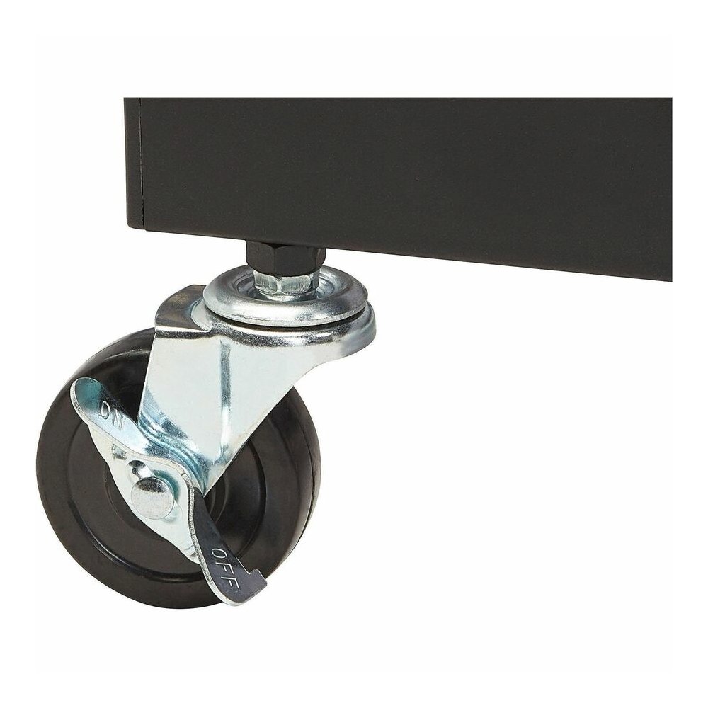 National Public Seating OklahomaSound PRC250 Presentation Cart - 6 Shelf - 4 Casters - 3" Caster Size - 18" Width x 30" Depth x 40.50" Height - Black Steel Frame - Ivory, Black - 1 Each