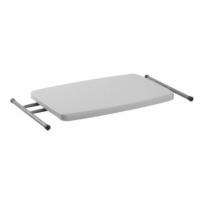 National Public Seating Basics Personal Folding Table - Speckled Gray Top - Powder Coated X-shaped, Textured Base - Modern Style - 150 lb Capacity - Height Adjustable - 6-Stage x 20" Table Top Width x