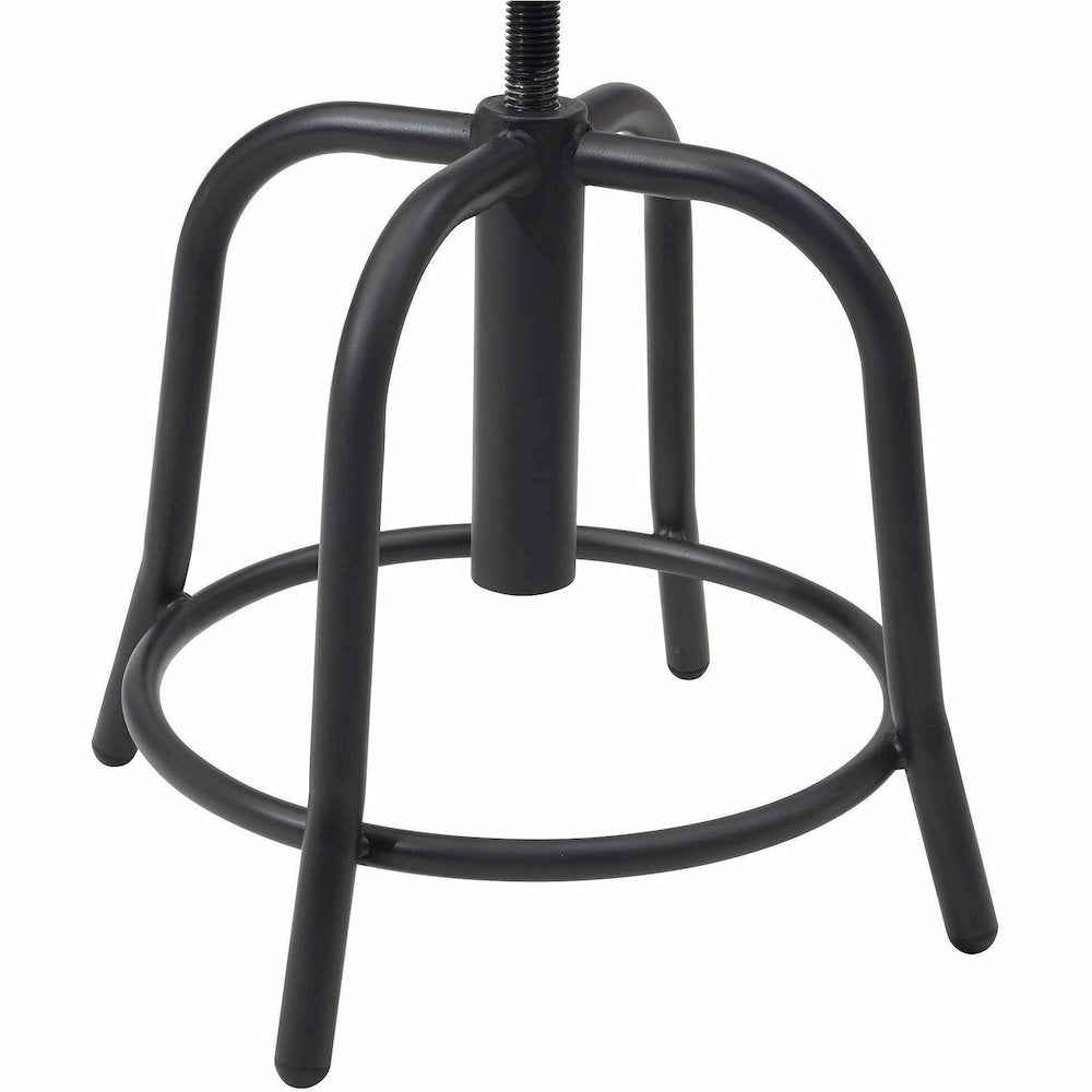 National Public Seating 6800 Series Stools - Solid Hardwood Seat Material - Black Frame Color - Steel Frame Material - Curved Leg Base - Wood, Black - 1 Each
