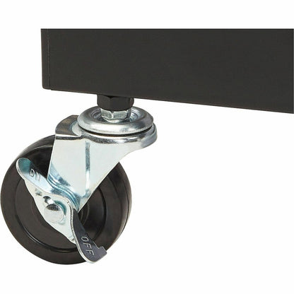 National Public Seating OklahomaSound PRC250 Presentation Cart - 6 Shelf - 4 Casters - 3" Caster Size - 18" Width x 30" Depth x 40.50" Height - Black Steel Frame - Ivory, Black - 1 Each