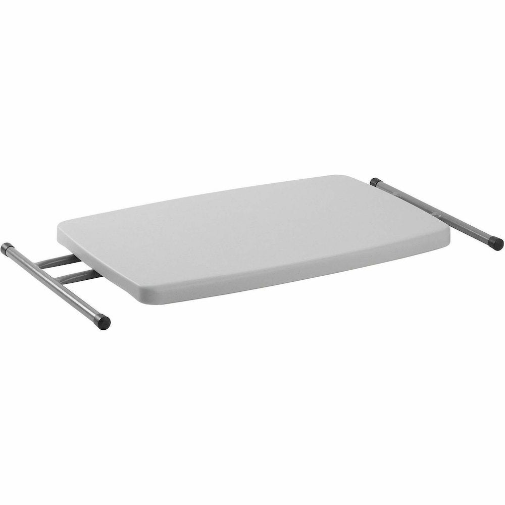 National Public Seating Basics Personal Folding Table - Speckled Gray Top - Powder Coated X-shaped, Textured Base - Modern Style - 150 lb Capacity - Height Adjustable - 6-Stage x 20" Table Top Width x
