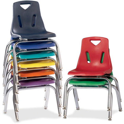 Jonti-Craft Berries Stacking Chair - Steel Frame - Four-legged Base - Purple - Polypropylene - 1 Each