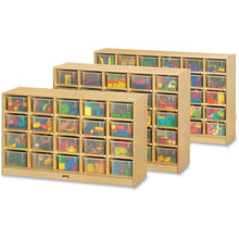 Jonti-Craft Rainbow Accents 25 Cubbie-trays Mobile Storage Unit - 35.5" Height x 48" Width x 15" Depth - Durable - Baltic - Acrylic, Rubber - 1 Each
