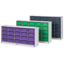 Jonti-Craft Rainbow Accents Cubbie Mobile Storage - 30 Compartment(s) - 42" Height x 60" Width x 15" Depth - Durable, Laminated - Blue - Hard Rubber - 1 Each