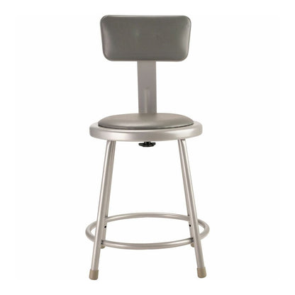 National Public Seating 6400 Series Heavy-Duty Padded Stools - Gray Seat Color - Vinyl, Medium Density Fiber (MDF) Seat Material - Gray Frame Color - Steel Frame Material - Four-legged Base - Gray - P