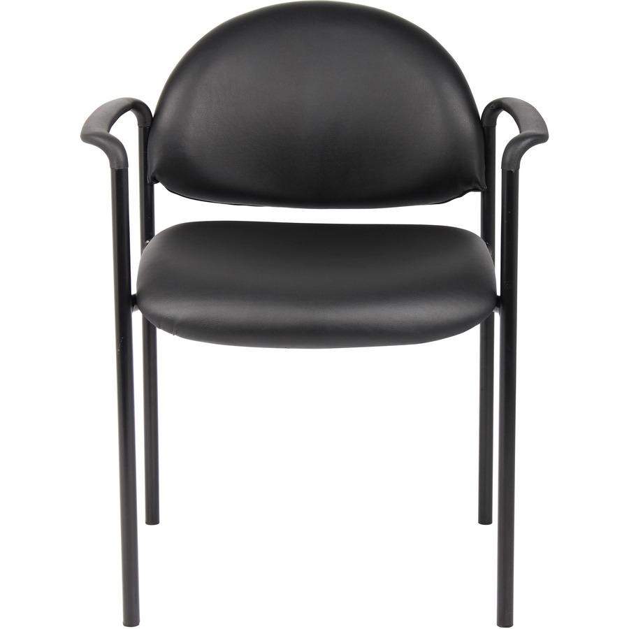 Boss Diamond Stacking Chair with Arm - Black - Fabric - 1 Each