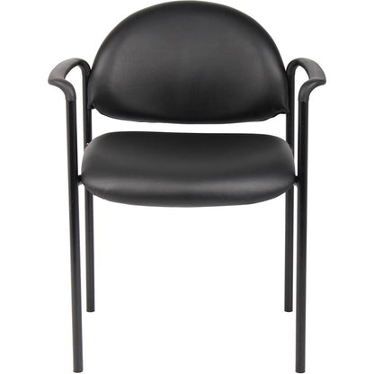 Boss Diamond Stacking Chair with Arm - Black - Fabric - 1 Each