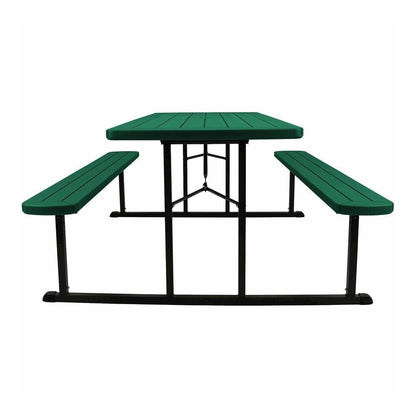 National Public Seating Folding Picnic Tables - Green, Textured, Wood Grain Top - 8 Seating Capacity - 1800 lb Capacity x 32" Table Top Depth x 1.60" Table Top Thickness - 29.50" Height x 72" Width x